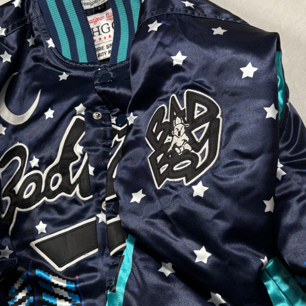 Headgear Classics Biggie Smalls Jacket Mens Small Navy Bad Boy Records Varsity - Picture 15 of 16